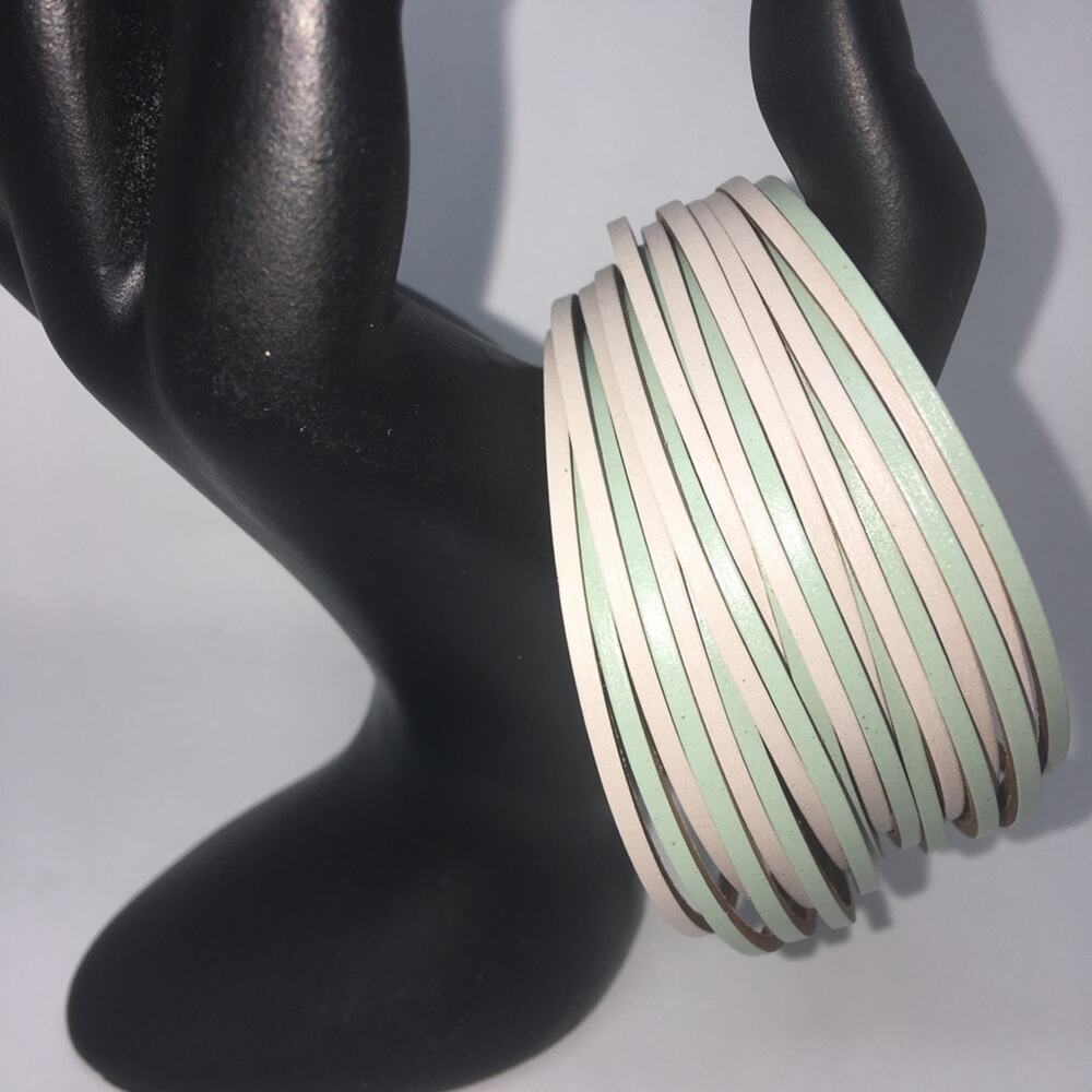 Multi Cord Bracelet Faux Leather - Mint